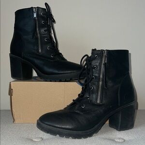 Heeled combat boots